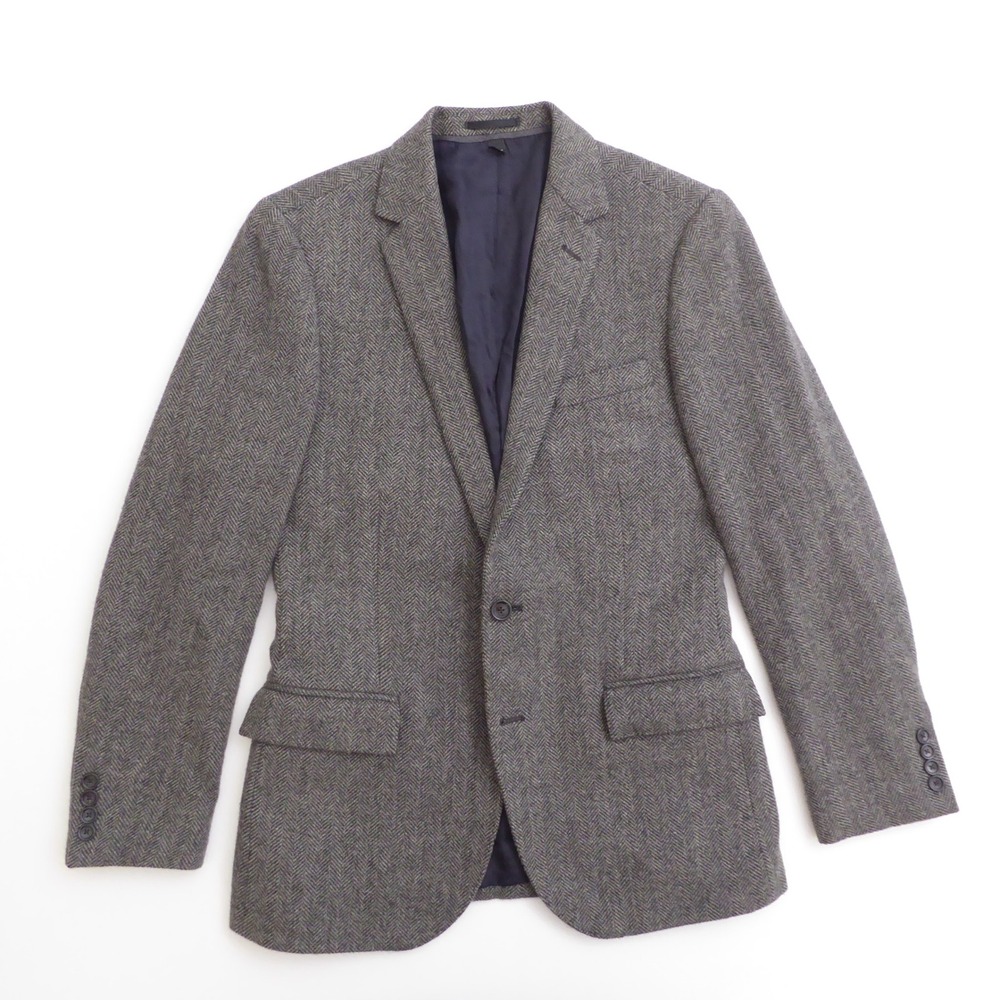 J.Crew Mens Ludlow Blazer Tweed Gray Herringbone Wool 40R